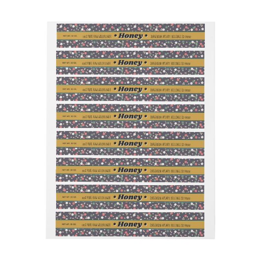 フローララッのまわりにプハニージャーラベル ラップアラウンドラベル (シート)