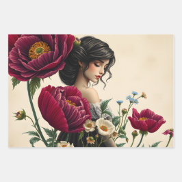 フローララッピング紙フラットシートデコパージュ ラッピングペーパーシート