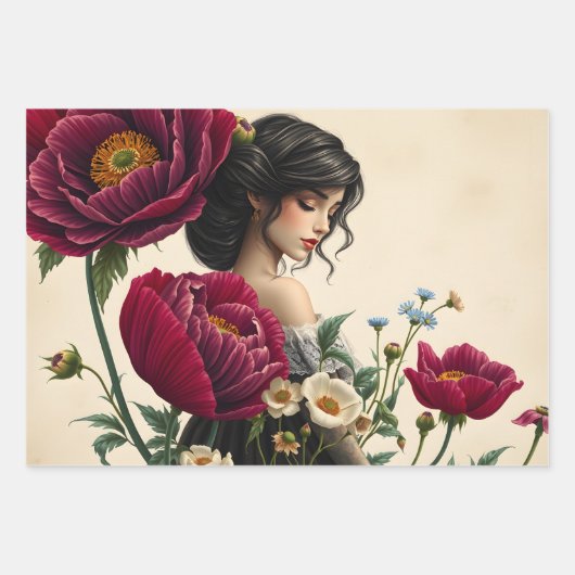 フローララッピング紙フラットシートデコパージュ ラッピングペーパーシート (正面)