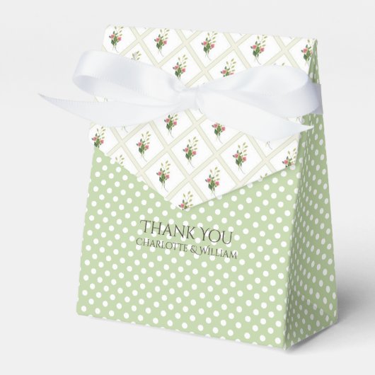 フローララティスと水玉模様お気に入りギフトボックス フェイバーボックス (正面サイド)