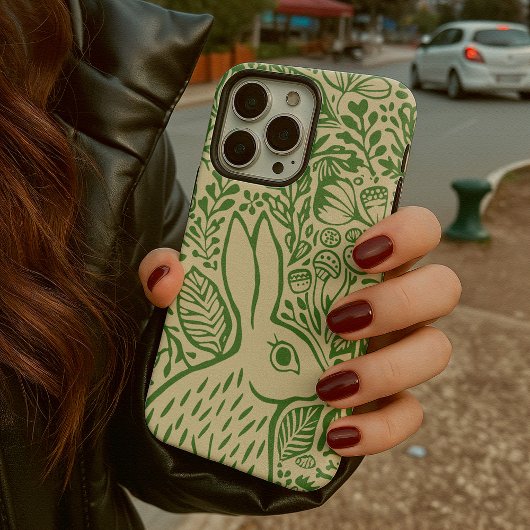 フローララビットインスパイア自然アートプリント iPhoneケース
