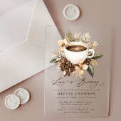 フローララブイズブルーイングブライダルシャワー アクリル招待状