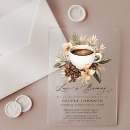 フローララブイズブルーイングブライダルシャワー アクリル招待状