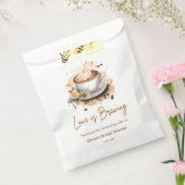 フローララブイズブルーイングブラウンコーヒーブライダルシャワー フェイバーバッグ (封をした状態)