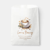 フローララブイズブルーイングブラウンコーヒーブライダルシャワー フェイバーバッグ (正面)
