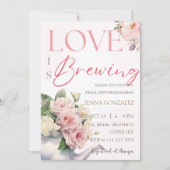 フローララブイズブルーイング赤面ティーブライダルシャワー 招待状 (正面)