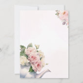 フローララブイズブルーイング赤面ティーブライダルシャワー 招待状 (裏面)