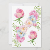 フローララブイン開花ピンク夏ブライダルシャワー サンキューカード (裏面)