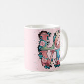 フローララブデザインと蝶 コーヒーマグカップ (正面右)