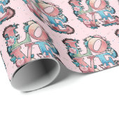 フローララブデザインと蝶 ラッピングペーパー (ロールコーナー)