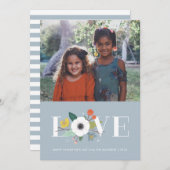 フローララブバレンタインデーカード – ダスティブルー シーズンカード (正面/裏面)