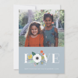 フローララブバレンタインデーカード – ダスティブルー シーズンカード