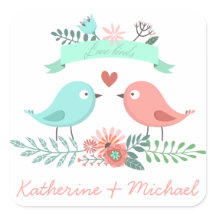 フローララブバードピンク&ブルー結婚ズ