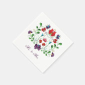 フローララブメッセージのハートのカスタマイズ スタンダードカクテルナプキン (角)