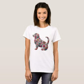 フローララブラドールシルエット Tシャツ (正面フル)