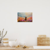 フローララブラドールリトリエバーパピー ポスター (キッチン)