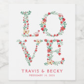 フローララブレターバレンタイン ワインラベル (シングルラベル)