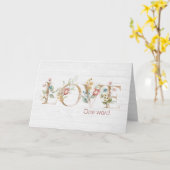 フローララブ文字オンウッド カード (黄色い花)