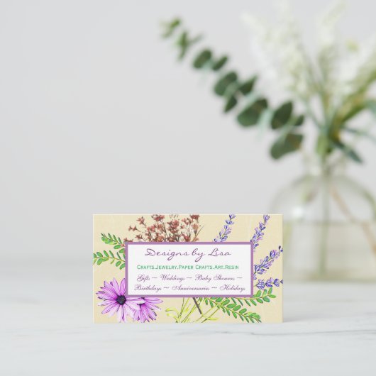 フローララベかわいらしンダーとデイジークラフト 名刺 (スタンド正面)