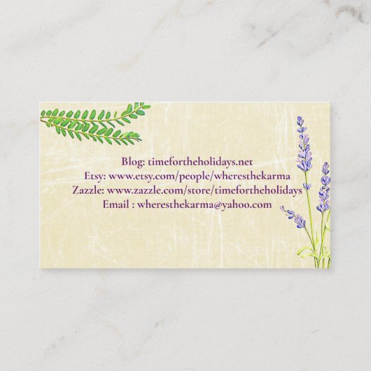 フローララベかわいらしンダーとデイジークラフト 名刺 (裏面)