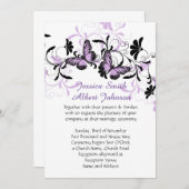 フローララベエレガントンダバタフライウェディング招待 招待状 (正面/裏面)