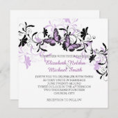 フローララベエレガントンダバタフライウェディング招待 招待状 (正面/裏面)
