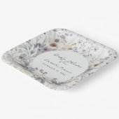 フローララベエレガントンホワイトベビーガールシャワー ペーパープレート (傾斜あり)