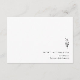 フローララベモダンンダミニマリスト白黒 エンクロージャーカード