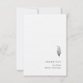 フローララベモダンンダミニマリスト白黒 サンキューカード (正面)