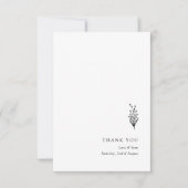 フローララベモダンンダミニマリスト白黒 サンキューカード (正面)