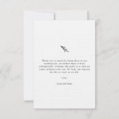 フローララベモダンンダミニマリスト白黒 サンキューカード (裏面)