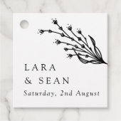 フローララベモダンンダミニマリスト白黒 フェイバータグ (正面)