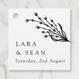 フローララベモダンンダミニマリスト白黒 フェイバータグ