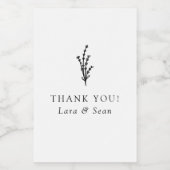 フローララベモダンンダミニマリスト白黒 フードラベル (シングルラベル)