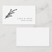 フローララベモダンンダミニマリスト白黒 プレイスカード (正面/裏面)