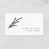 フローララベモダンンダミニマリスト白黒 プレイスカード (正面)