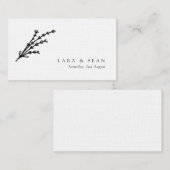 フローララベモダンンダミニマリスト白黒 プレイスカード (正面/裏面)