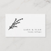 フローララベモダンンダミニマリスト白黒 プレイスカード (正面)