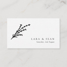 フローララベモダンンダミニマリスト白黒 プレイスカード