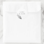 フローララベモダンンダミニマリスト白黒 ラウンドシール (バッグ)