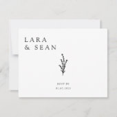 フローララベモダンンダミニマリスト白黒 出欠カード (正面)