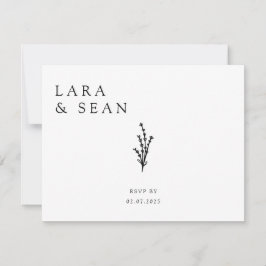 フローララベモダンンダミニマリスト白黒 出欠カード