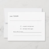 フローララベモダンンダミニマリスト白黒 出欠カード (裏面)