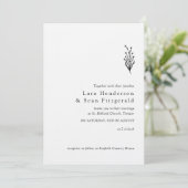 フローララベモダンンダミニマリスト白黒 招待状 (スタンド正面)