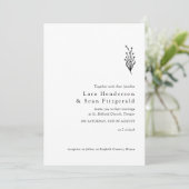 フローララベモダンンダミニマリスト白黒 招待状 (スタンド正面)