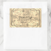 フローララベルベージュバラクリーム色 長方形シール