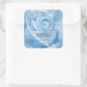 フローララベル青バラとヤシ葉 スクエアシール (バッグ)