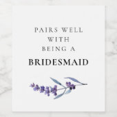 フローララベンダーのペアはブライドのメイドであることによく ワインラベル (シングルラベル)