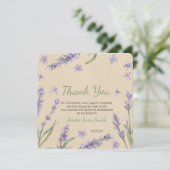 フローララベンダーグリーンリーサンキューメモリアルカード 招待状 (スタンド正面)
