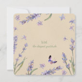 フローララベンダーグリーンリーサンキューメモリアルカード 招待状 (裏面)